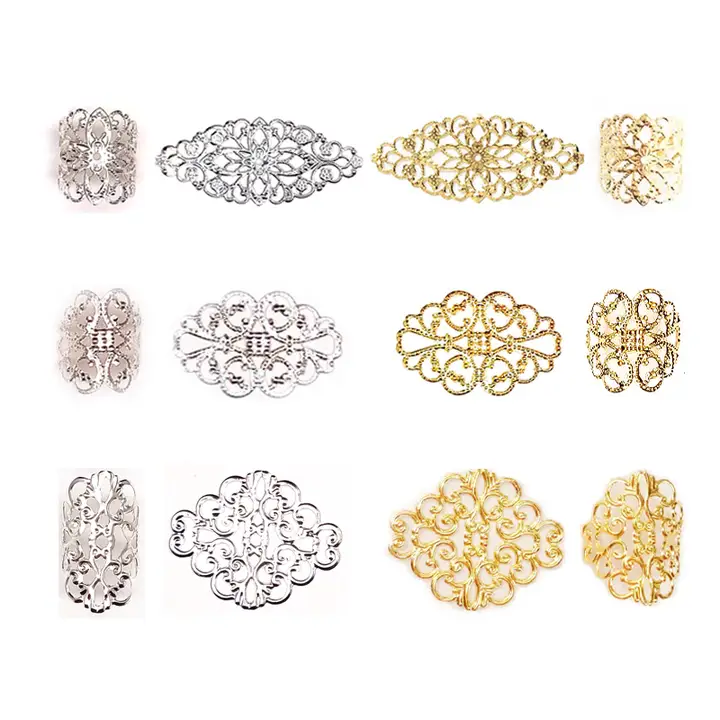 可愛い花飾り付きヘアアクセサリー【古風スタイル・万能デザイン・編み込み用】