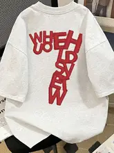 エレガントなデザインの7印花短袖Tシャツ【男女兼用・ラウンドネック・ゆったりタイプ】