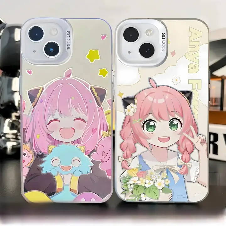 アニメ風スマートフォンケース【可愛いアーニャデザイン・落下防止・iPhone対応】