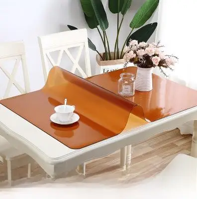 高透明PVCソフトガラス製テーブルクロス【防水・北欧風・円形デザイン】