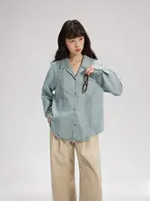 春にぴったりなヴィンテージ風デニムシャツ【天絲・コットン混・フレンチスタイル】