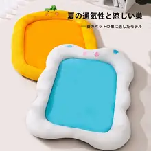春夏用 ネコ用カートゥーンデザインペットベッド【冷却マット・小中型犬対応・快適睡眠】