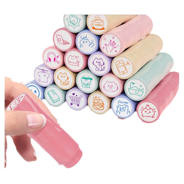 デイリーミニスタンプ【手帳用・かわいいアイコン・浸透印・学生向け・カートゥーンデザイン】