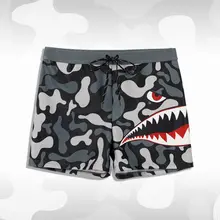 恥ずかしさを防ぐ裏地付きのメンズボクサー水泳パンツ