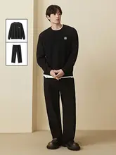 ツイスト織りのパーカーとストレートパンツ【オンスタイル・秋用】（セットアップ対応）