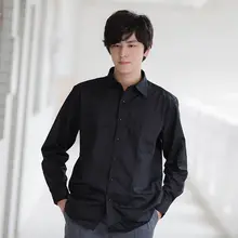 長袖ワイシャツ メンズ 学生服 カレッジ風 ブラック ビジネス 通学