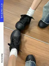 黒の厚底キャンバススニーカー【カジュアル・女性用】