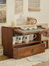 卓上収納ボックス 多層構造【木製・ネイルポリッシュ・化粧品収納・カップ・香水スタンド】