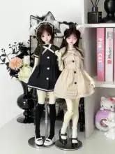BJDドール衣装 セーラー服風キャンパスワンピース【甘いデザイン・半袖】