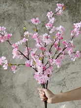 リアルな桃の花の造花【リビング・ダイニングテーブル用・プラスチック製・インテリア装飾】