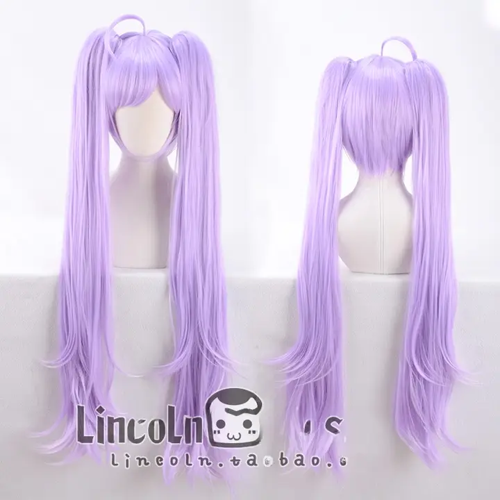 真中らら コスプレ用ウィッグ【粉紫色・ふっくらツインテール】（セットアップ対応）