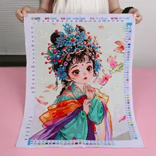 クロスステッチ 手刺繍 古典美人 人物画 桃の花 モダン シンプル リビング 寝室 インテリア
