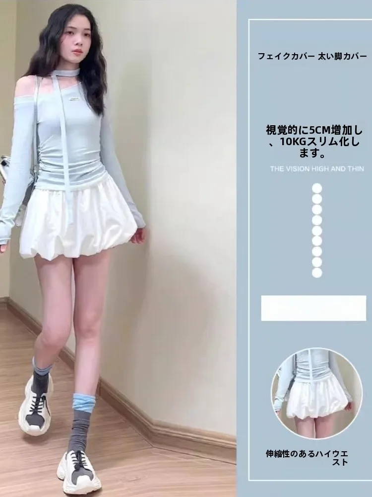 スキニー ぽっちゃり スタイルのハイウエストフレアスカートパンツ：夏用セットアップ対応のデザインとフィット感