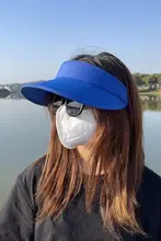 カラフルな空頂ハット【UVカット・アウトドア用・大きなつば】