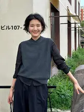 ウールニットベスト【秋用・レイヤリング・ルーズフィット・ノースリーブ】（セットアップ対応）