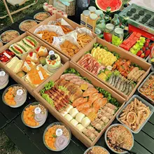 ピクニックボックス 持ち運び用 紙製 使い捨て