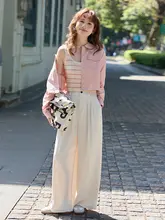 女性用 感あふれる ワイドレッグパンツ【プリーツデザイン・ドレープ感・カジュアルスタイル】（セットアップ対応）