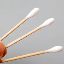 穴あけ不要 ダブルヘッド耳掃除用コットン棒【使い捨て・メイク落とし・クリーン用】