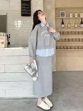 韓国風 カジュアルスウェットワンピース【スタイル・春用・三点セット】（セットアップ対応）