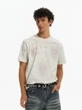 Tシャツ 半袖 メンズ ユニセックス アメリカンストリート ヴィンテージ ダメージ加工 ルーズ オーバーサイズ レイヤードネック カジュアル トップス「ISIETS」