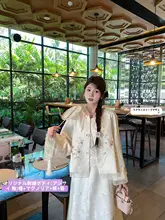 新中式デザインの暗柄刺繍ショートコート【秋用・女性用】