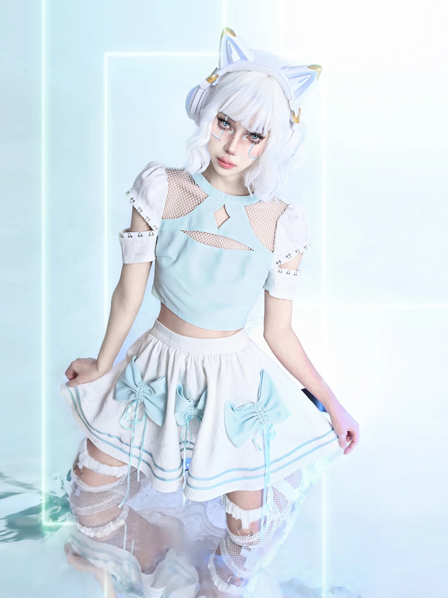 ぬい服とは？Y2K風編み込みメッシュデザインの短袖トップスが提供するリアルな使い方