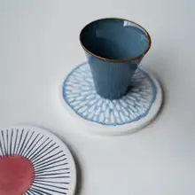 北欧スタイルの吸水陶器コースター【速乾・防熱・ティーカップ用】