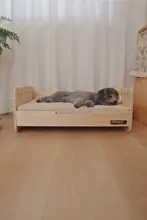 ペットベッド 小型犬 四季用 耐久性キャンバス 無垢材