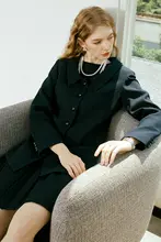 HAVEHAS 立体竹節柄のアセテート抗しわ素材中長丈コート【上品デザイン】