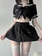 かわいいデザイン！セーラー服風JK制服【スイートなミニスカート・ガーリーコーデ】（セットアップ対応）