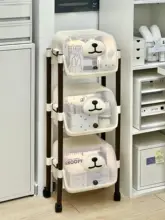 多層可動式収納ラック【防塵・家庭用・デスクサイド・文房具整理】（セットアップ対応）