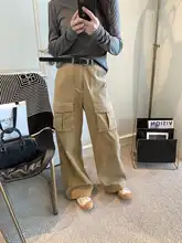 ハイウエストカジュアルワイドパンツ【女性用・春季・韓国風・スリムストレート・ファッション】