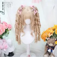 ロリータスタイルのローマンカールウィッグ【フルカバー・短髪・二次元風】