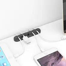 デスク用ケーブル整理器【充電ケーブル固定・シリコン製クリップ・イヤホン巻き取り対応】