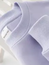 春の日差しの癒しを感じる！両面使用できるコットンフーディ【パープル・ゆったりシルエット・カジュアル】