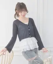 女性用 ベーシックデザイン 丸首長袖ニット【スリムフィット・多用途・甘美な印象】