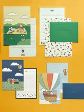 かわいいカートンデザインのフルカラーレターセット【インス風・手紙と封筒付き】