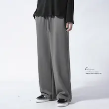 400g 高密度コットン製 メンズ ストレートパンツ【春秋用・ゆったり・カジュアル・スポーツ】