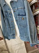 洗い加工デニムジャケット【アメリカンヴィンテージ・ルーズフィット・春用】