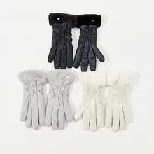 女性用 雲毛のシンプルな五本指手袋【アウトドア・保温アクセサリー】