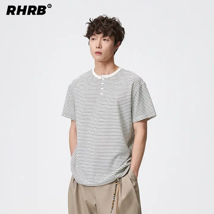 半袖Tシャツ メンズ ストライプ クルーネック ヴィンテージ カジュアル ゆったり 夏 着回し 「RHRB」