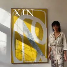 モダンアート抽象油絵【マーブルカラー・手描き・リビングルーム装飾用】