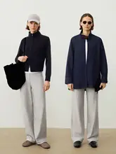 秋用コットンパンツ【グレー・スラウチストレート・ウエストゴム】