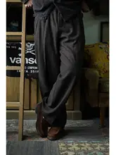 ツイードウールのパンツ【復古風・ダブルプリーツ・マルチスタイル対応】（セットアップ対応）