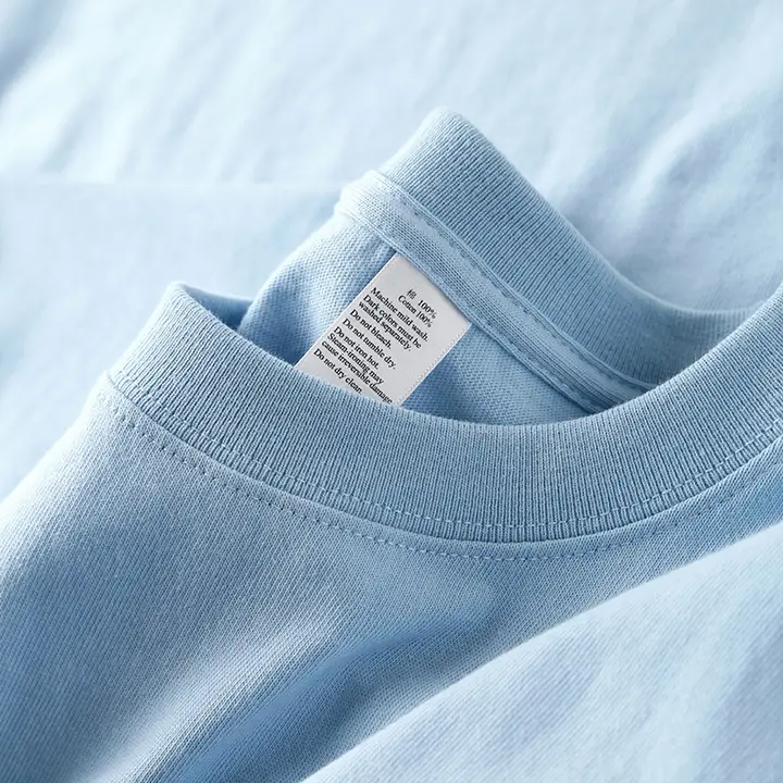 赤ちゃんブルー 無地コットンワイドフィット半袖Tシャツ【ユニセックス・人気カラー】