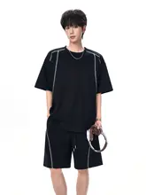 セットアップ 2点セット ユニセックス 半袖Tシャツ ハーフパンツ カジュアル ルーズ 着回し スポーツ 夏