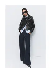デニムパンツ レディース ヴィンテージデニム ローウエスト ワイドレッグ フロアリング 高身長 夏 「MANGO」