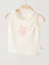 赤ちゃん用ベスト【春秋用・コットンモダール・保温・クマ柄】