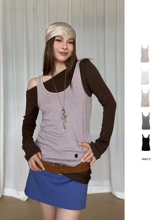 シンプルで合わせやすいタンクトップ【デザイナーズブランド・秋先取り】