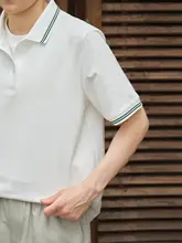 爽やかでお手入れ簡単な学院風バイカラーPOLOシャツ【半袖・コットン素材】